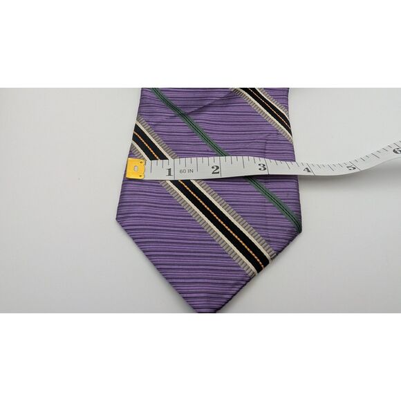 Robert Talbott Best of Class Hubert White Tie Purple Silk Striped Handsewn - Picture 2 of 3